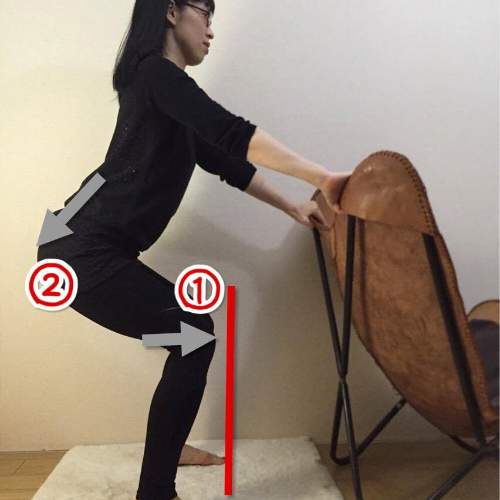 しゃがみポーズでセルフチェック