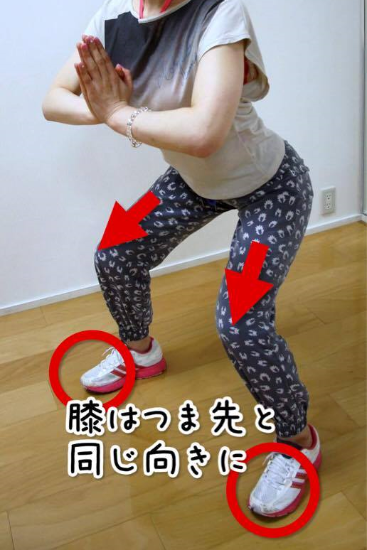 要チェック スクワット動作中の 膝の向き の規定