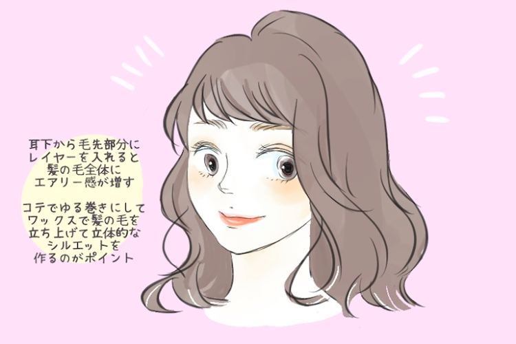 ミディアムはエアリー感のあるレイヤーカット