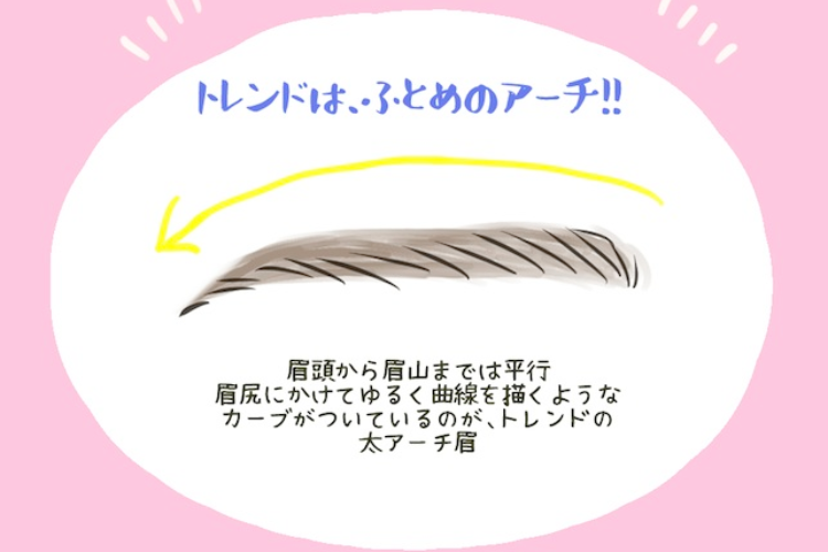 太アーチ眉