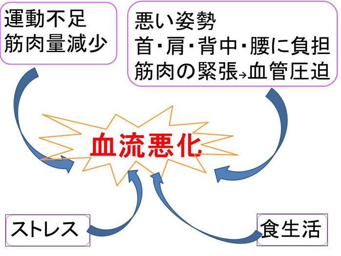 血流が悪くなる原因