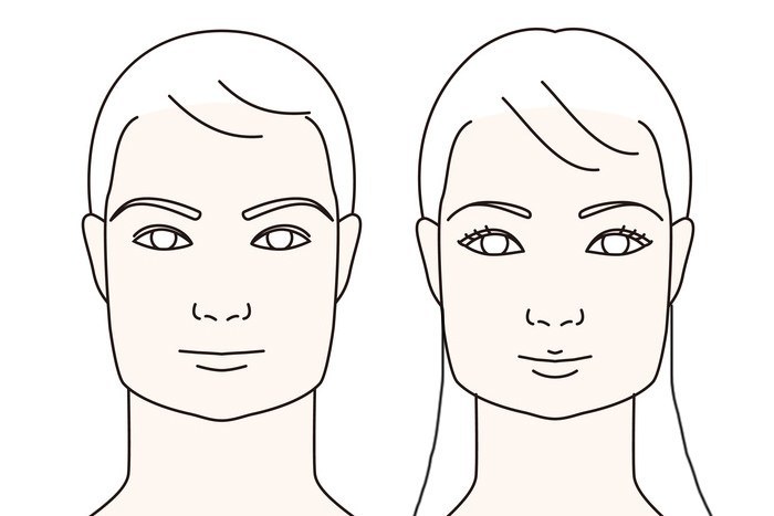 輪郭が四角いの男女のイメージイラスト