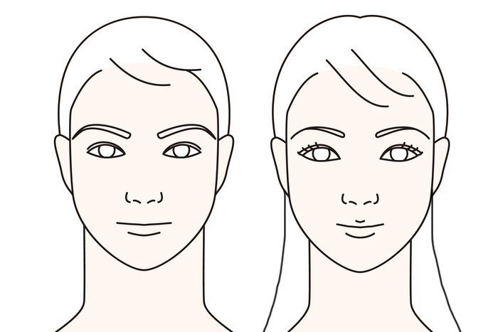 輪郭が卵型の男女のイメージイラスト
